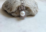 11mm White Edison Pearl pendant: Extreme luster mirrored, cold white pearl, 1.5x4.4cm, S925 silver pendant chain set. Gift for her birthday