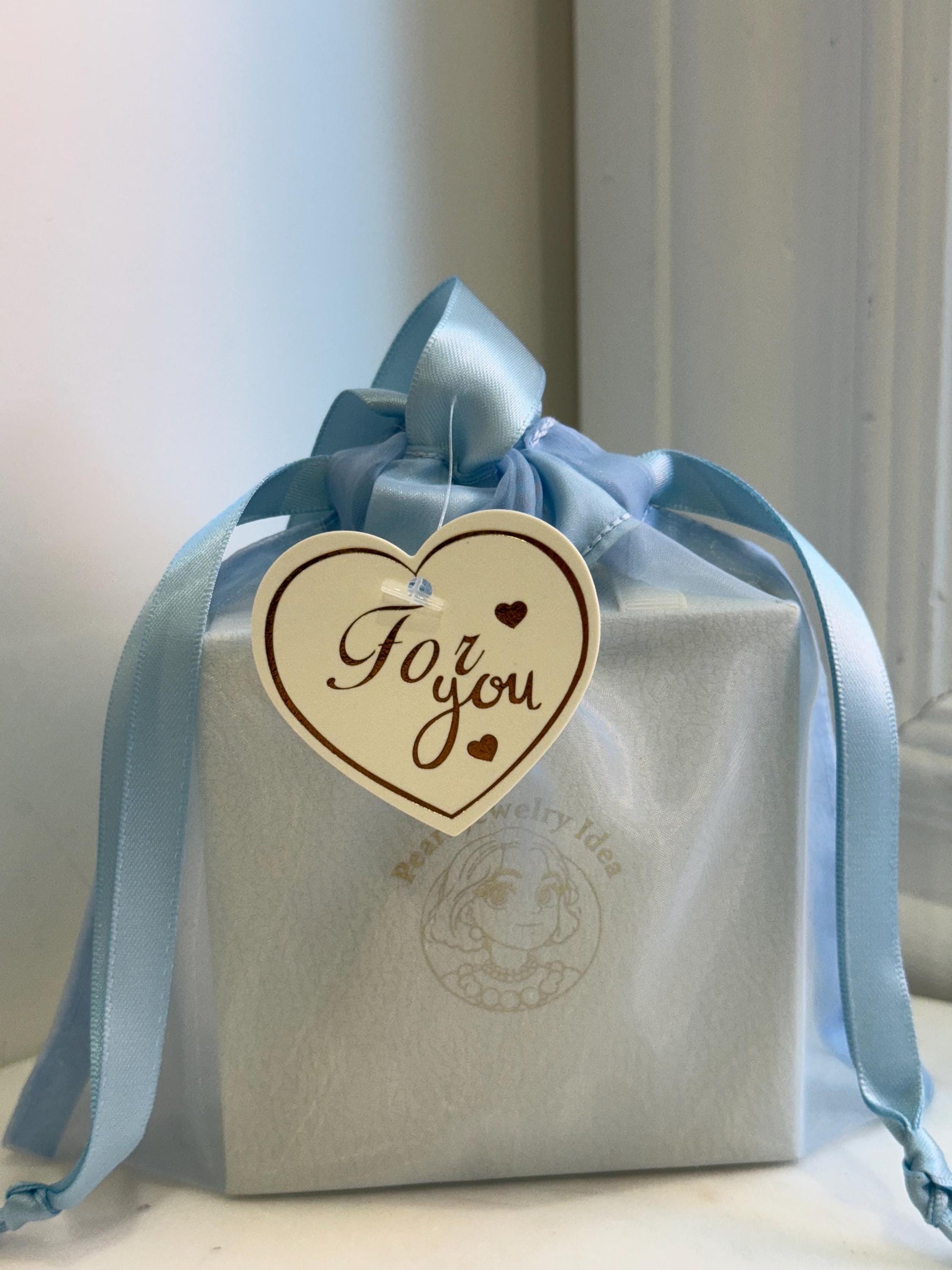 For you- Tag, 10x10cm Thick Organza gift bag with handle.