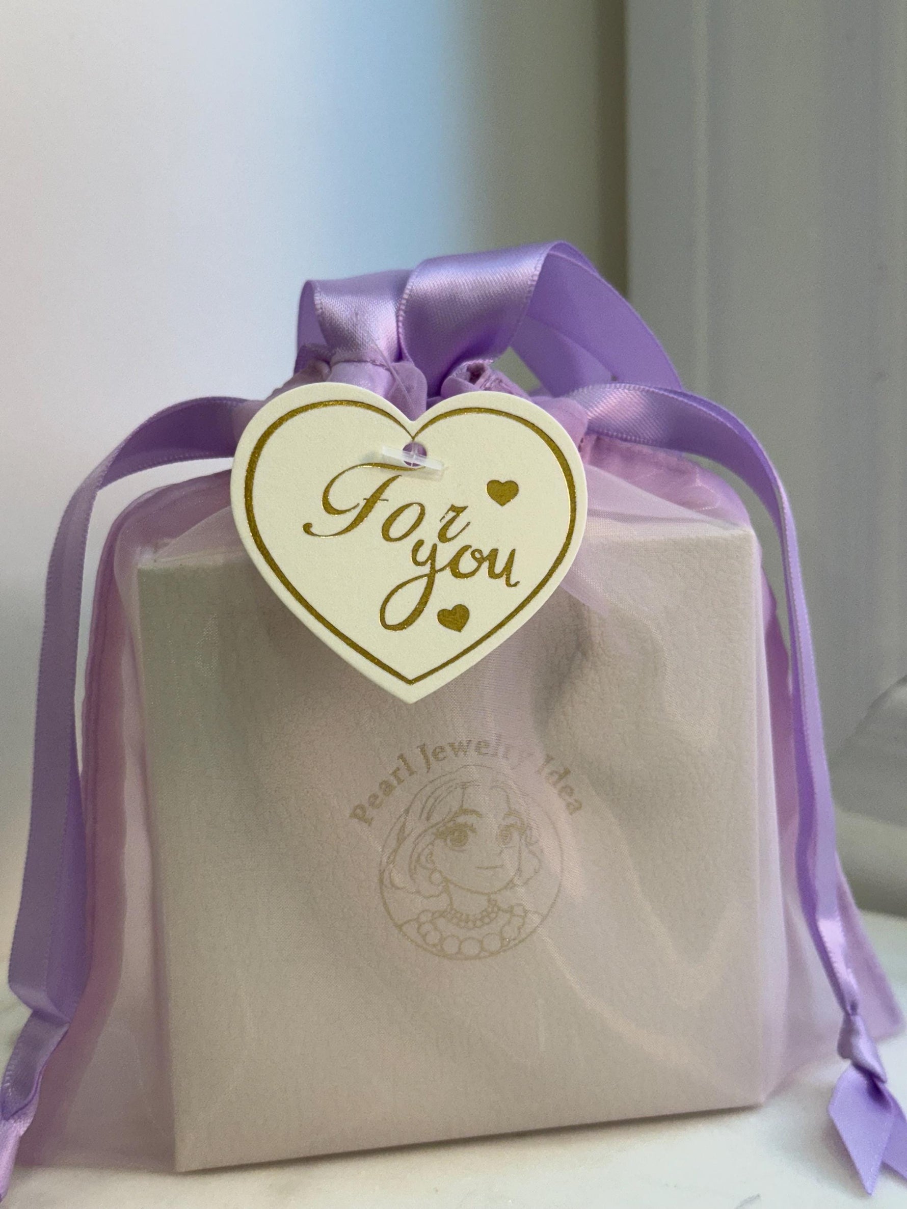 For you- Tag, 10x10cm Thick Organza gift bag with handle.