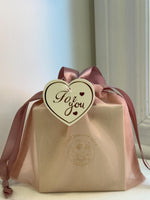 For you- Tag, 10x10cm Thick Organza gift bag with handle.