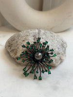 Tahitian Ocean Pearl Fireworks Brooch Pendant 2in1: Extreme luster mirrored, 10.3mm, s925 silver chain, gift for her