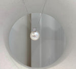 11.6mm White Edison Pearl pendant: Extreme luster mirrored, 1.6cm high, S925 silver minimalist pendant chain set. gift for her holiday