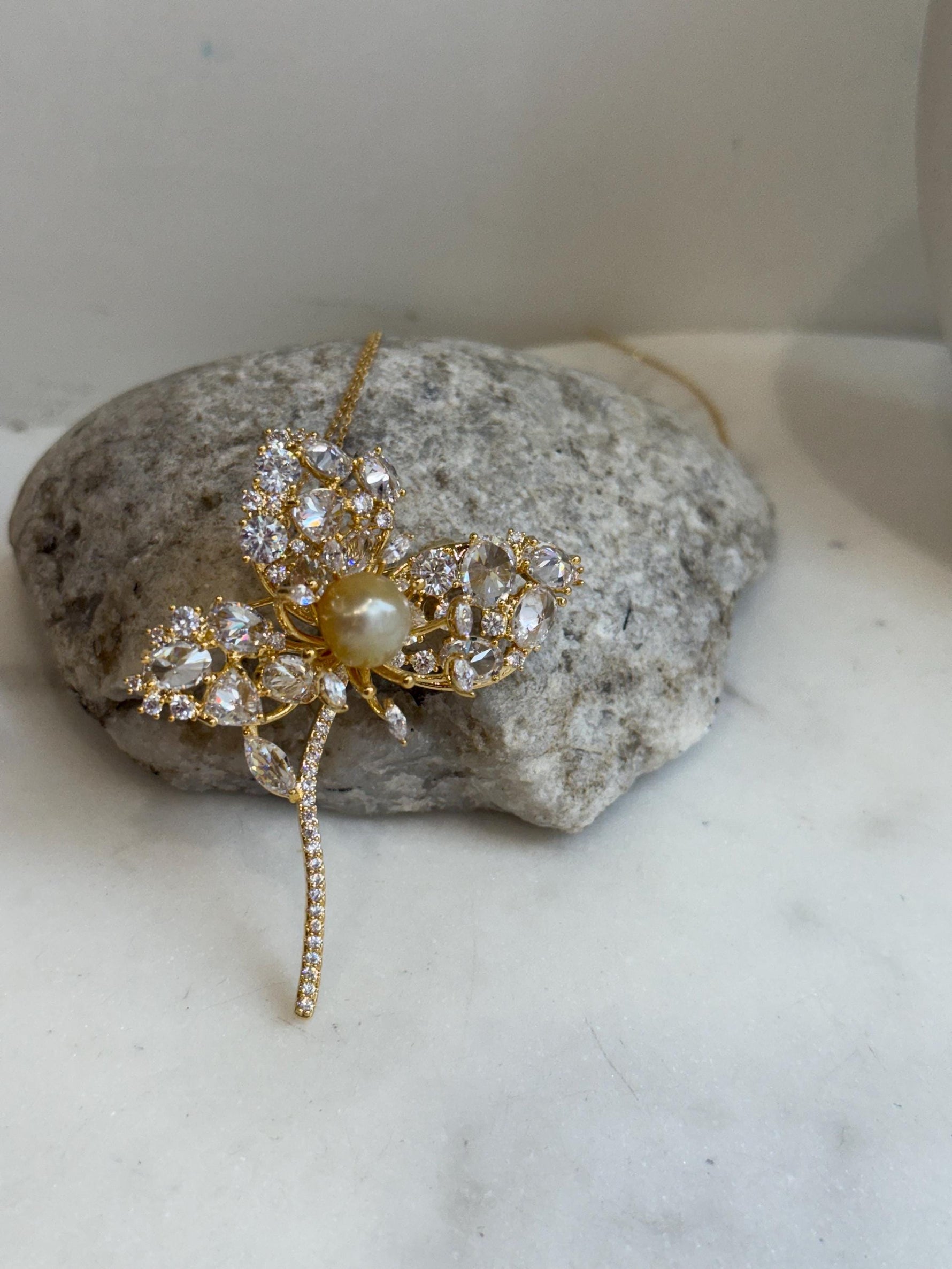 South Sea Golden Pearl Floral Brooch Pendant 2in1: Strong luster, light gold pearl, 9.8mm, s925 silver chain adjustable. gift for her birthday