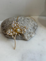 South Sea Golden Pearl Floral Brooch Pendant 2in1: Strong luster, light gold pearl, 9.8mm, s925 silver chain adjustable.