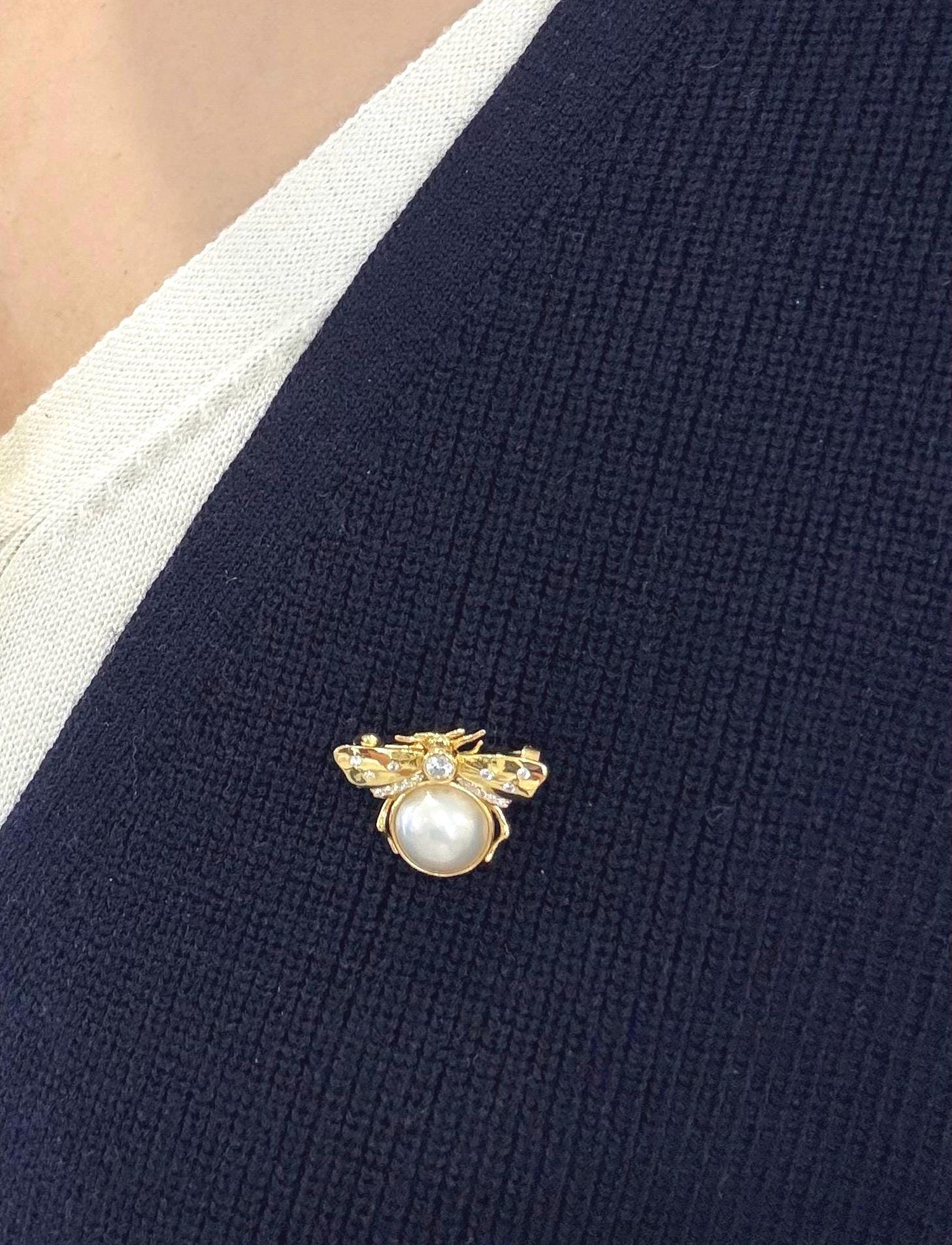 ocean mabe pearl brooch