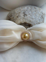 14.2mm South sea golden ocean pearl Ring: Extreme luster mirrored, 2cm dia, S925 silver adjustable Vintage Ring.