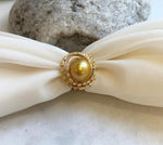 11.5mm South sea golden ocean pearl Ring: Extreme luster mirrored, S925 silver adjustable Vintage Ring.