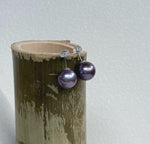 11.2mm Purple Edison Pearls Earrings Studs: Extreme luster Mirrored,gorgeous purple, S925 silver earrings studs.