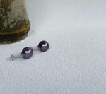 11.2mm Purple Edison Pearls Earrings Studs: Extreme luster Mirrored,gorgeous purple, S925 silver earrings studs. gift for her daily wear