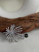 Tahitian Ocean Pearl Brooch Pendant 2in1: Extreme luster mirrored, 9.8mm green black, Fireworks Copper Brooch, s925 silver chain.