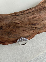 7pcs White Small Pearls Ring: Extreme luster mirrored, 3.1-3.4mm, S925 Silver adjustable Ring.