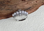 7pcs White Small Pearls Ring: Extreme luster mirrored, 3.1-3.4mm, S925 Silver adjustable Ring.