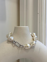 11pcs 12.4-14.6mm Baroque pearls Braclet: Extreme luster mirrored, 8.1”, S925 silver Braclet.
