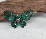 Tahitian Ocean Pearl Butterfly Brooch Pendant 2in1: Extreme Luster mirrrored, 10.2mm, platinum black pearl, 6x4cm, S925 silver chain.