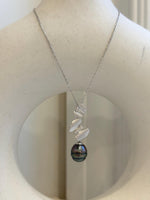 10mm Tahitian ocean butterfly pendant: Extreme luster mirrored, peacock green, 3.2cm high, S925 silver pendant chain set.
