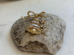 South sea golden pearl Christmas Bell brooch: Extreme luster mirrored, 9.5mm, 5x4.2cm.