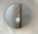 11mm White Edison Pearl pendant: Extreme luster mirrored, cold white pearl, 1.5x4.4cm, S925 silver pendant chain set.