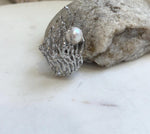 11.2mm white Pearl Brooch Pendant 2in1: Extreme Luster mirrored, white with pink hue, Seaweed 3D brooch, s925 silver chain seperate purchase