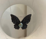 Tahitian Ocean Pearl black butterfly Brooch Pendant 2in1: Extreme luster, 9.8mm peacock green, s925 silver chain, gift for her birthday