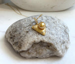 9.6mm South sea golden Pearl Triangle pendant: Extreme luster mirrored, deep gold pearl, S925 silver cool pendant chain set.