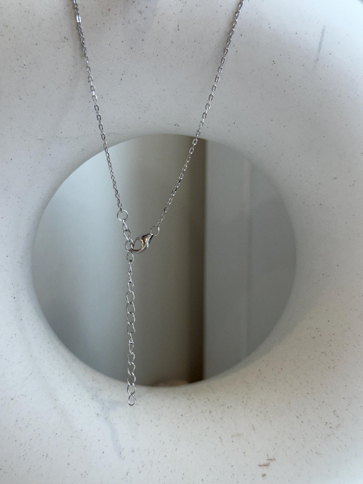 8.5mm Akoya blue silver Ocean Pearl pendant: Extreme luster mirrored, 1.1cm high, S925 silver lovely pendant chain set. gift for her graduation