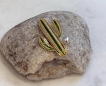 Akoya ocean pearl Cactus brooch: Extreme luster mirrored, 7.1mm, Blue silver.