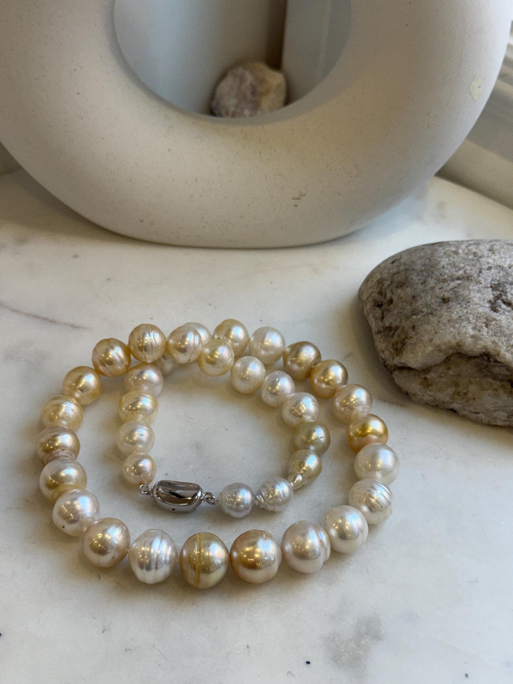 9.8-14.8m 36pcs South sea Golden Australian Ocean pearls necklace choker:  Extreme luster, Hand knotted 18.9”, S925 silver necklace strand. gift for her