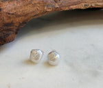 12mm Freshwater Keshi Pearls Earrings: Extreme luster mirrored, white iridescent, S925 silver minimalist earrings studs.