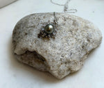 10.4mm Tahitian platinum ocean pearl Floral pendant: Extreme luster mirrored, S925 silver pendant chain set. gift for her birthday
