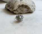 10.1mm Tahitian Ocean Platinum Pearl Ring: Extreme luster mirrored, S925 silver Floral adjustable Ring.