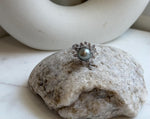 10.1mm Tahitian Ocean Platinum Pearl Ring: Extreme luster mirrored, S925 silver Floral adjustable Ring.