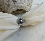 10.1mm Tahitian Ocean Platinum Pearl Ring: Extreme luster mirrored, S925 silver Floral adjustable Ring. gift for her anniversary