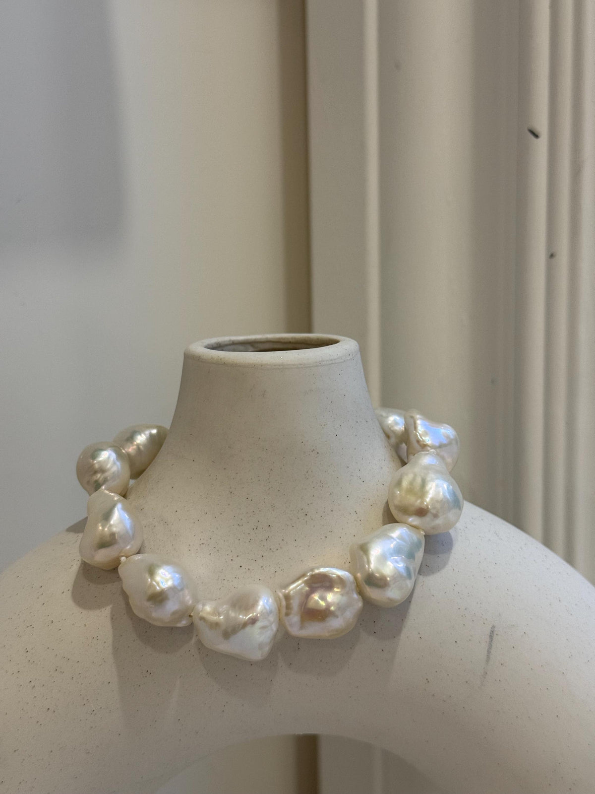 11pcs 12.4-14.6mm Baroque pearls Braclet: Extreme luster mirrored, 8.1”, S925 silver Braclet.
