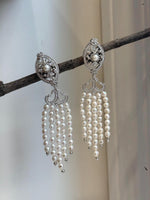 90pcs Extreme luster white small pearls Earring Chandeliers, Vintage design, 9cm high.