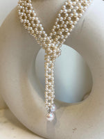 40.2” White Round Pearls Necklace or waist belt: Extreme luster mirrored, thousand pearls. for the daily wear