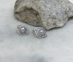 7.5mm Akoya ocean Blue silver pearls earings: Extreme luster mirrored, 1.4x1.9cm, s925 silver earrings. Pearl jewelry idea.
