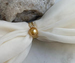10.3mm South sea deep golden ocean pearl Ring: Extreme luster mirrored, S925 silver with gold plated adjustable Vintage Ring. office pearl ring
