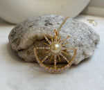 South sea golden pearl Star brooch pendant 2in1: Extreme strong luster, 9.7mm, ultra gold pearl, s925 silver chain not included.