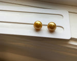 Sold out!! WL 12.7mm South Sea Deep Golden Pearl. 18K Yellow gold thick Studs, cad429.99