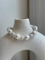 7.6-11.4mm White Pearls Bracelet, Extreme luster mirrored, 8.1” knot, S925 silver bracelet.