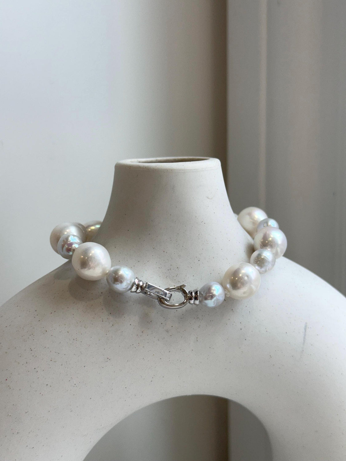 7.6-11.4mm White Pearls Bracelet, Extreme luster mirrored, 8.1” knot, S925 silver bracelet. gift for her daily bracelet