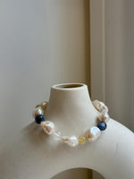 8pcs 10-12.5mm Baroque pearls Braclet: Extreme luster mirrored, 8”, S925 silver Braclet with Crystal Kyanite.