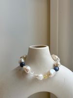 8pcs 10-12.5mm Baroque pearls Braclet: Extreme luster mirrored, 8”, S925 silver Braclet with Crystal Kyanite. daily bracelet