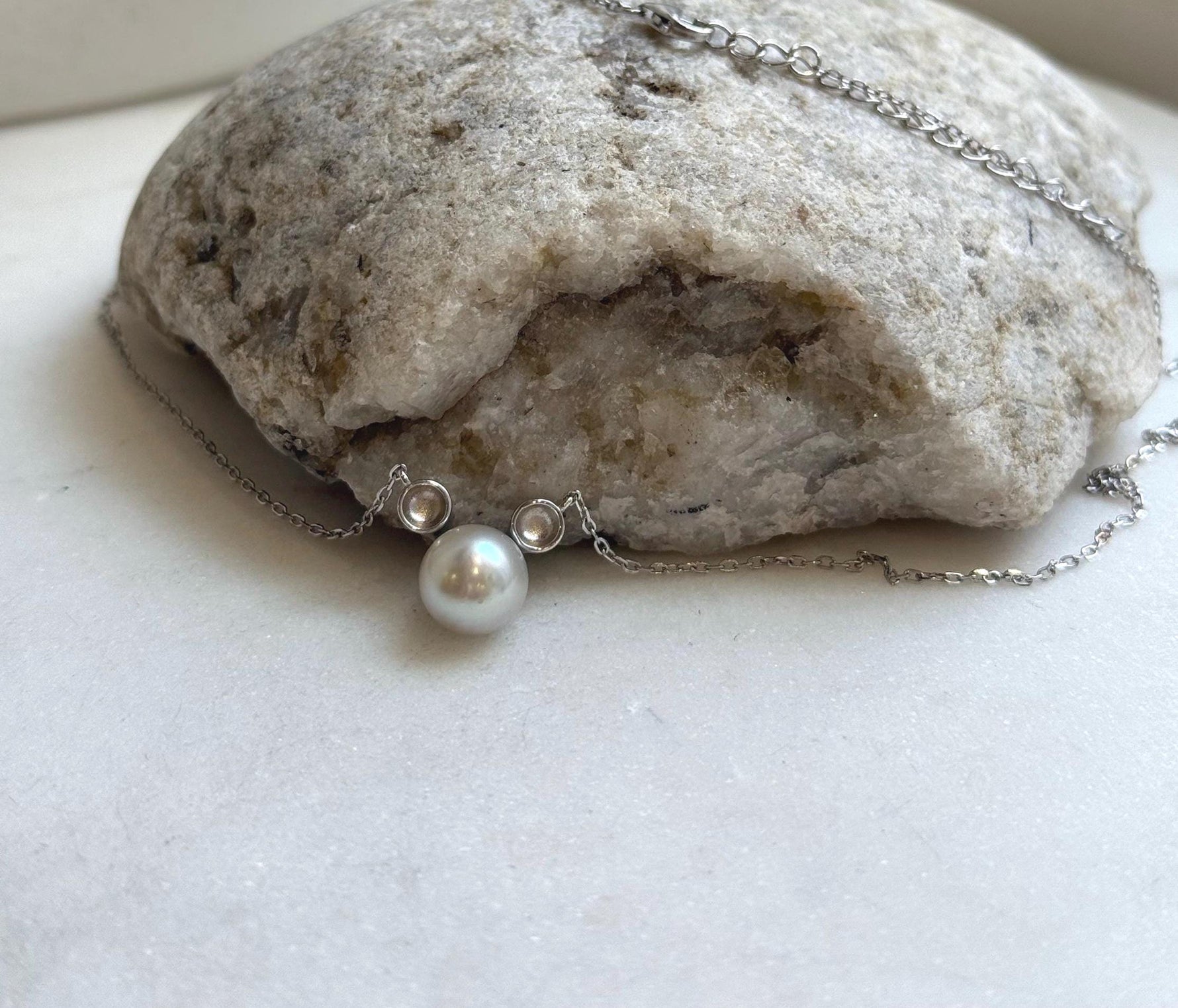 8.5mm Akoya blue silver Ocean Pearl pendant: Extreme luster mirrored, 1.1cm high, S925 silver lovely pendant chain set.