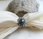 12.9mm Tahitian ocean Pearl Floral Ring: Extreme luster mirrored, 2.3cm Dia, Quite Thick S925 Silver Adjustable Ring.