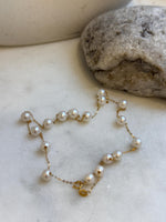 Elly’s 17pcs white Pearls Satellite Necklace: 5.4-6mm, 17.5”. S925 silver necklace set. Pearl jewelry idea. Gift for her