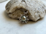 10.4mm Tahitian platinum ocean pearl Floral pendant: Extreme luster mirrored, S925 silver pendant chain set. gift for her