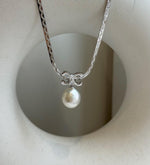 12.7mm Australian Ocean white Pearl  Pendant Necklace Set: Extreme luster mirrored, S925 silver Chain Set.