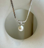 12.7mm Australian Ocean white Pearl  Pendant Necklace Set: Extreme luster mirrored, S925 silver Chain Set. gift for her birthday
