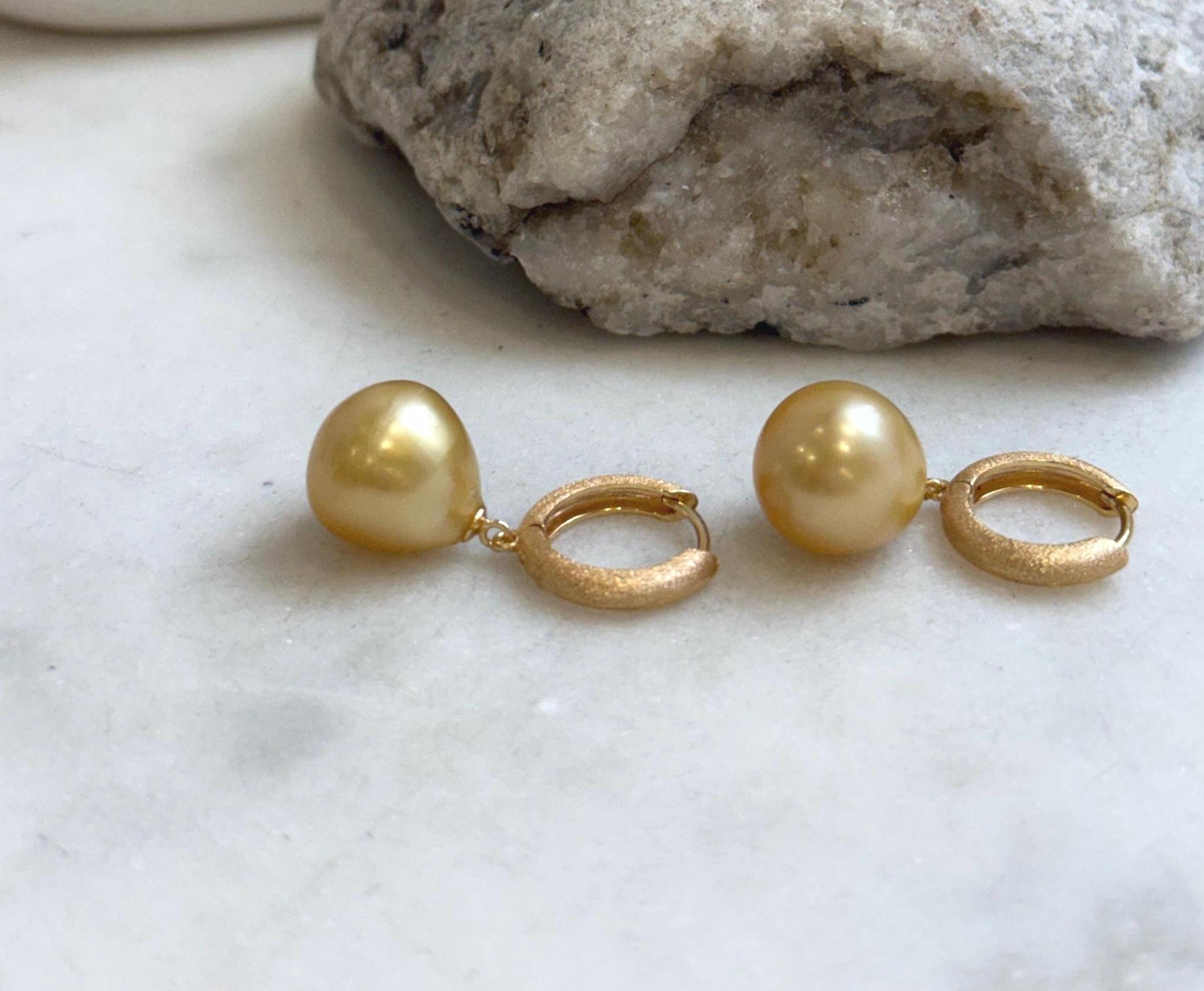Elly’s 12.4mm South sea ultra golden ocean Pearls Earrings hoops: Extreme luster mirrored, 3cm high, S925 silver cool earrings hoops. gift for her